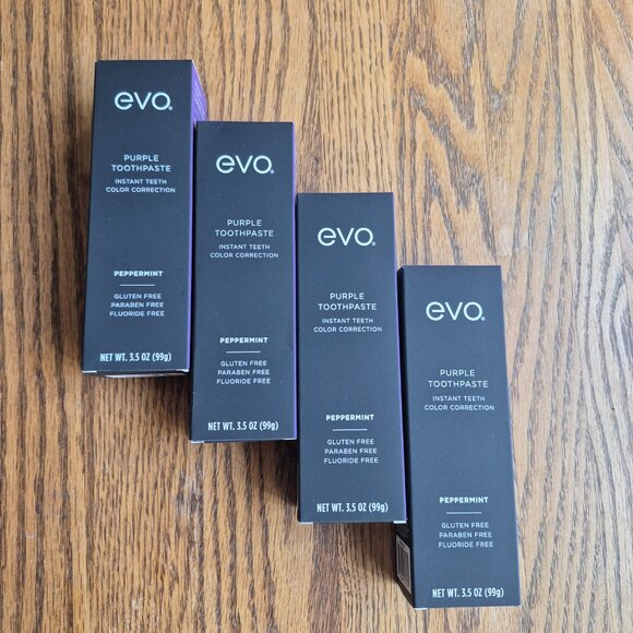 Lot of 4 Evo Purple Peppermint Instant Color Correction Toothpaste 3.5 oz 3/2027 - Picture 2 of 16